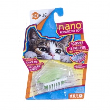 HEXBUG Игрушка для кошек интерактивная, микроробот "Нано Той", бело-зеленая, 4,5х1,5х1,5см